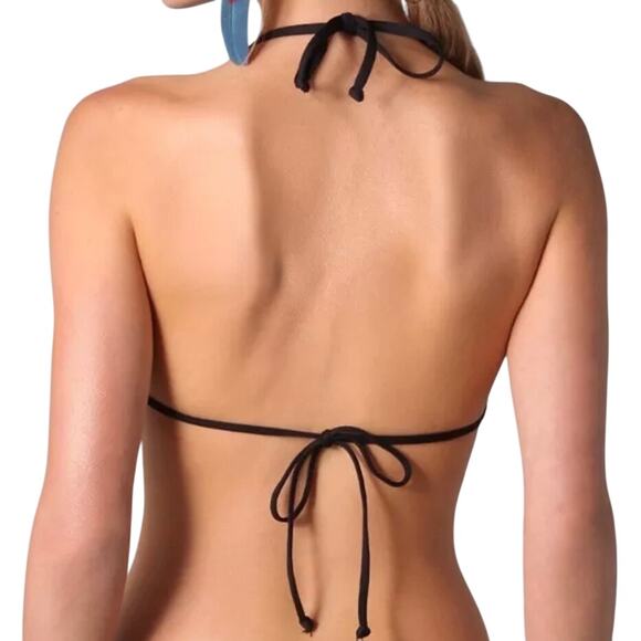 L*Space Audrey Black Fringe Halter Bikini Top - Picture 9 of 14